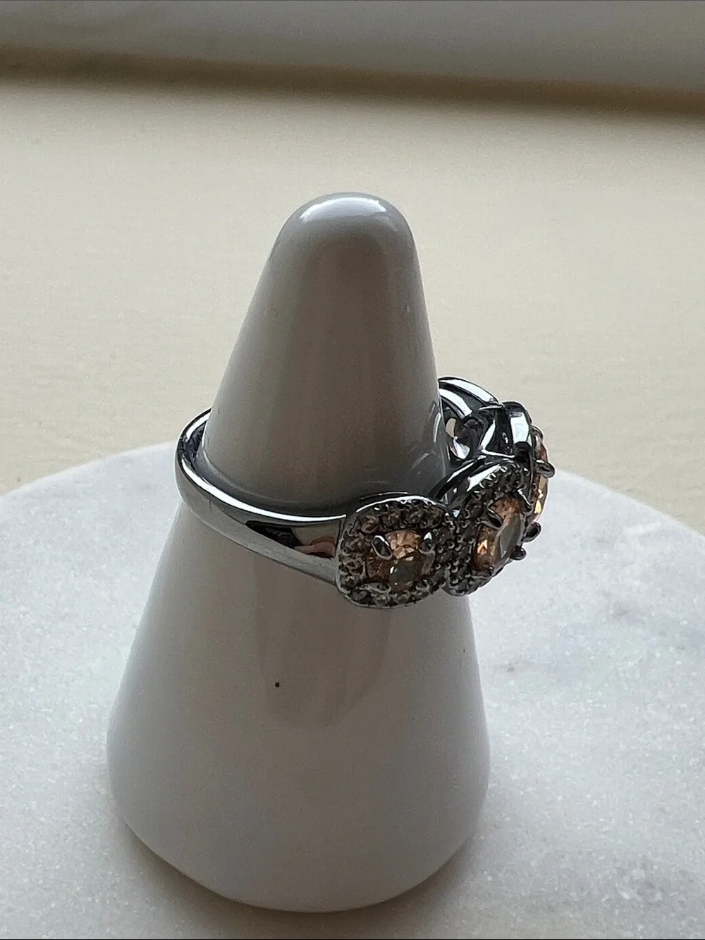 bp Silver-Tone Ring with Champagne Stones